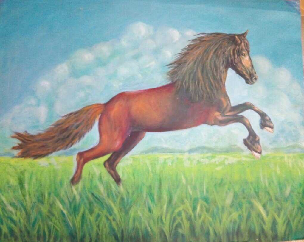 Nature study of a galloping horse