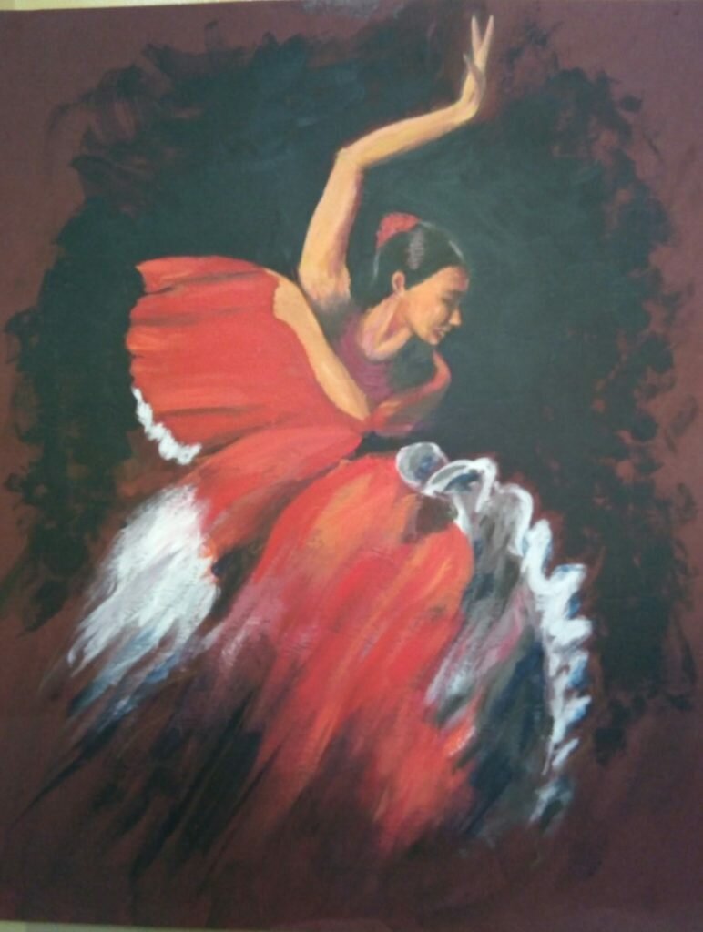 Figure of a Spanish Dancer in full flight