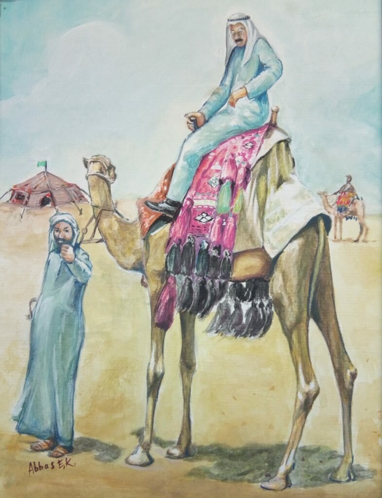 Portrat of a man on a camel